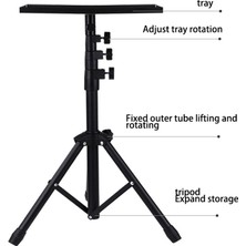 Silhouette Dizüstü Bilgisayar Zemin Tripod Çok Fonksiyonlu Ayarlanabilir Teleskopik Zemin Depolama Projektör Braketi Yüksekliği: 51-115CM (Yurt Dışından)