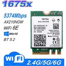 Silhouette 1675X Wifi Kartı + 2X8DB Anten AX210NGW AX1675X Wi-Fi 6e 2.4g 5g 6g 5374 Mbps Bt 5.2 M.2 Ngff Wifi Adaptörü (Yurt Dışından)