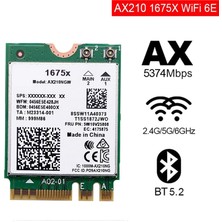 Silhouette 1675X Wifi Kartı + 2X8DB Anten AX210NGW AX1675X Wi-Fi 6e 2.4g 5g 6g 5374 Mbps Bt 5.2 M.2 Ngff Wifi Adaptörü (Yurt Dışından)