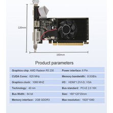 Silhouette R5 230 2gb Gddr3 Grafik Kartı 625 Mhz 1066 Mhz 64 Bit 40 Nm 6 Pin 1920X1080 -Uyumlu Dvı-D VGA Ekran Kartı (Yurt Dışından)