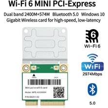 Silhouette 2974MBPS Wifi 6 Mini Pcı-E Kart 2.4g/5ghz Bluetooth 5.0 Kablosuz Ağ Wlan Wifi Kartı 802.11AX/AC Windows 10 Dizüstü Bilgisayar (Yurt Dışından)