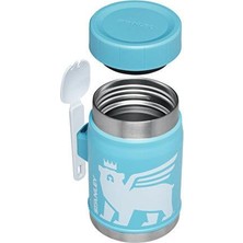 Stanley The Heritage Vacuum Food Jar  Desenli Kaşıklı Yemek Termosu 400 ml Mavi