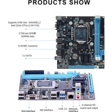 Silhouette H81 Bilgisayar Anakartı Ddr3 16G LGA1150 Pc Ana Kart VGA+-UYUMLU+RJ45 Bağlantı Noktası Desteği Sata 3.0 2.0 I3 I5 I7 (Yurt Dışından)