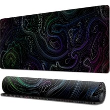 Silhouette Masa Için Topografik Büyük Oyun Mouse Pad, 3mm Kaymaz Tabanlı 31.5X11.8 Inç Klavye Bilgisayar Mat (Yurt Dışından)
