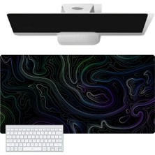 Silhouette Masa Için Topografik Büyük Oyun Mouse Pad, 3mm Kaymaz Tabanlı 31.5X11.8 Inç Klavye Bilgisayar Mat (Yurt Dışından)