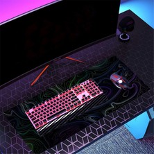 Silhouette Masa Için Topografik Büyük Oyun Mouse Pad, 3mm Kaymaz Tabanlı 31.5X11.8 Inç Klavye Bilgisayar Mat (Yurt Dışından)