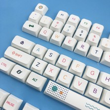 Silhouette 127 Tuşları Xda Profil Neon Burcu Keycaps Pbt Dye Sub Mx Anahtarı Mekanik Klavye Fit 61/64/68/87/96/104 (Yurt Dışından)