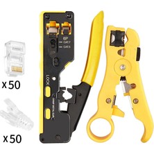 Silhouette Ez Cat7 RJ45 Crimper Kiti Ağ Araçları Pense Cat6 RJ45 Konnektörü ve RJ12 Cat5 Cat6 8 P Kablo Crimper Için RJ45 Kapağı (Yurt Dışından)