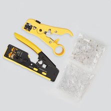 Silhouette Ez Cat7 RJ45 Crimper Kiti Ağ Araçları Pense Cat6 RJ45 Konnektörü ve RJ12 Cat5 Cat6 8 P Kablo Crimper Için RJ45 Kapağı (Yurt Dışından)