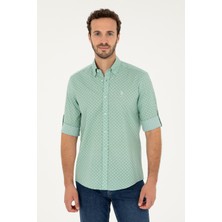 U.S. Polo Assn. Erkek Su Yeşili Gömlek Desenli 50282861-VR048