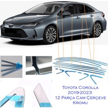 Toyota Corolla Krom Cam Çerçevesi İthal 12 Parça (2019-2024 Modeller Arası)