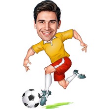 Özcan Tasarım Kişiye Özel Erkek Futbolcu Biblosu - Karikatür Biblo