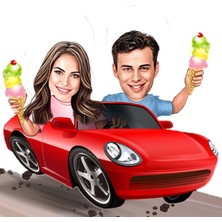 Özcan Tasarım Kişiye Özel Araba Biblosu - Karikatür Biblo 2