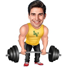 Özcan Tasarım Kişiye Özel Erkek Halter Biblosu - Karikatür Biblo