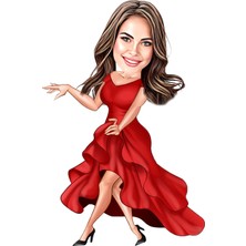 Özcan Tasarım Kişiye Özel Süslü Kadın Biblosu - Karikatür Biblo