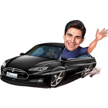 Özcan Tasarım Kişiye Özel Erkek Araba Biblosu - Karikatür Biblo 2