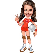 Özcan Tasarım Kişiye Özel Voleybolcu Biblosu - Karikatür Biblo