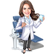 Özcan Tasarım Kişiye Özel Kadın Doktor Biblosu - Karikatür Biblo 3