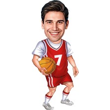 Özcan Tasarım Kişiye Özel Erkek Basketbolcu Biblosu - Karikatür Biblo