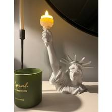 Root Made Özgürlük Heykeli Dekoratif Tealight Mum Tutucu Dekoratif Özgürlük Anıtı Obje Tealight Mum Hediyeli