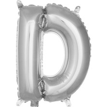 Patladı Gitti D Harf Gümüş Folyo BALON16 Inç 36 cm