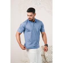 Woolen World Yakalı ve Cepli Desenli Erkek Regular Fit Klasik T-Shirt