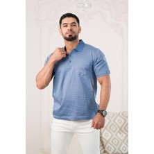 Woolen World Yakalı ve Cepli Desenli Erkek Regular Fit Klasik T-Shirt