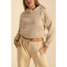 Hobilayf Yeni Trend Taş Wellsoft Kapişonlu Sweat