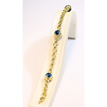 Güler Kuyumculuk Altın Nazar Boncuklu Künye-Bileklik