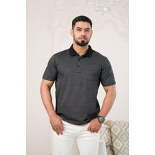 Woolen World Yakalı ve Cepli Desenli Erkek Regular Fit Klasik T-Shirt