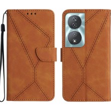 Mellow Shop Onur 90 Akıllı Dikiş Kabartmalı Deri Cüzdan Yüksek Tpu Pu Için Flip Case (Yurt Dışından)