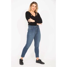 Şans Kadın Lacivert 5 Cepli Skınny Kot Pantolon 65N35272