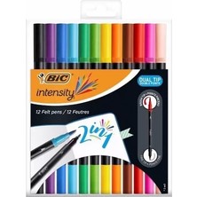Bic Intensity Dual Çift Uçlu Keçeli Kalem 12 Renk (989695)