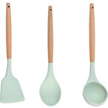 Rainbow Mutfak Gereçleri Üç Parçalı Set Pirinç Kaşığı + Spatula + Çorba Kaşığı (Yurt Dışından)