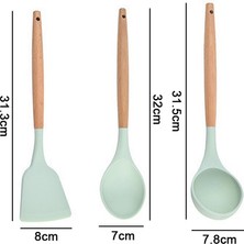 Rainbow Mutfak Gereçleri Üç Parçalı Set Pirinç Kaşığı + Spatula + Çorba Kaşığı (Yurt Dışından)