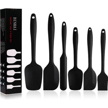 Rainbow Silikon Spatula Seti - Siyah 6 Parça Paslanmaz Çelik Çekirdekli Yapışmaz Kauçuk Spatula - Pişirme, Pişirme ve Karıştırma Için Isıya Dayanıklı Spatula Mutfak Gereçleri Seti (Yurt Dışından)