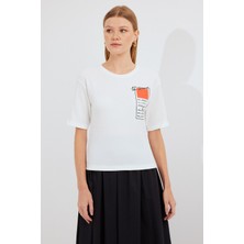 Bigdart 911 Baskılı Örme Basic Tişört - Turuncu