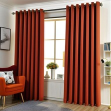 Mebelport Curtain Blackout Karartma 1/2 Pileli Fonluk Turuncu Renk