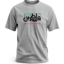 Zaytoon Tişört, Kısa Kollu Unisex Filistin Palestine Renkli Yazı Dijital Baskılı T-Shirt.