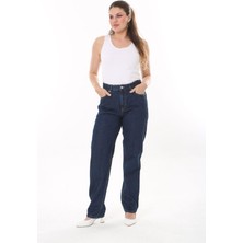 Şans Kadın Büyük Beden Lacivert 5 Cepli Kot Pantolon 65N37848