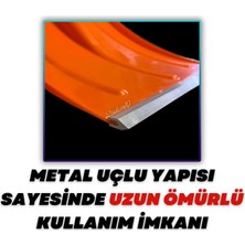 Badem10 Plastik Metal Uçlu Faryap Kar Küreme Küreği Ahır Gübre Pisliği Temizleme Turuncu 43 x 34 cm Kürek