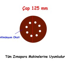 Badem10 Delikli 125 mm Cırt Zımpara 120 Kum Kaporta Duvar Metal Mobilya Cila Parlatma Zımparalama 5 Adet