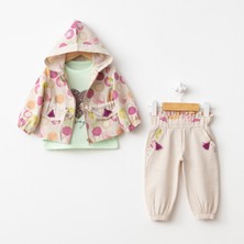 For My Baby Baby Fou Puanlı Keten Montlu Takım