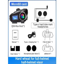 Deanb Ipx6 LCD EKRAN Su Geçirmez Sd Kartlı 2 Kişi 300M Siri Destek Eq Ses Interkom Kask Kulaklığı Gürültü Off