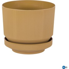 Bliss Serinova Lüks Çizgili Desenli Saksı 9 Lt – 9 Litre Hacimli Modern Çizgili Tasarım Saksı