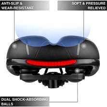 BarkoFix Bisiklet Selesi Ortası Kapalı Model Su Geçirmez Bisiklet Oturağı Reflektörlü Yumuşak Sele