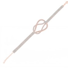 Shiny Spectra Love Knot Aşk Düğümü 925 Ayar Gümüş Kırmızı Renk Zarif Bileklik
