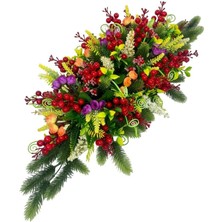 Nettenevime Yapay Çiçek Yemek Masası Çiçeği Kokinalı Yeşil Çam Dallı Yılbaşı Masa Çiçeği 75*35