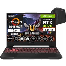 Asus Tuf Gaming A15 Ryzen 9 8945HS 64GB Ddr5 Ram  2tb SSD WINDOWS11HOME 15.6 Inç Fhd 144Hz 8gb RTX4070 140W Taşınabilir Bilgisayar FA507UI-LP12027+WEBLEGELSINÇANTA