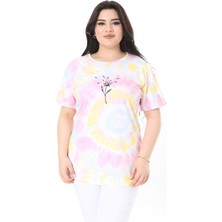 Şans Kadın Büyük Beden Gül Kurusu Bisiklet Yakalı Kısa Kollu Bluz 65N38006